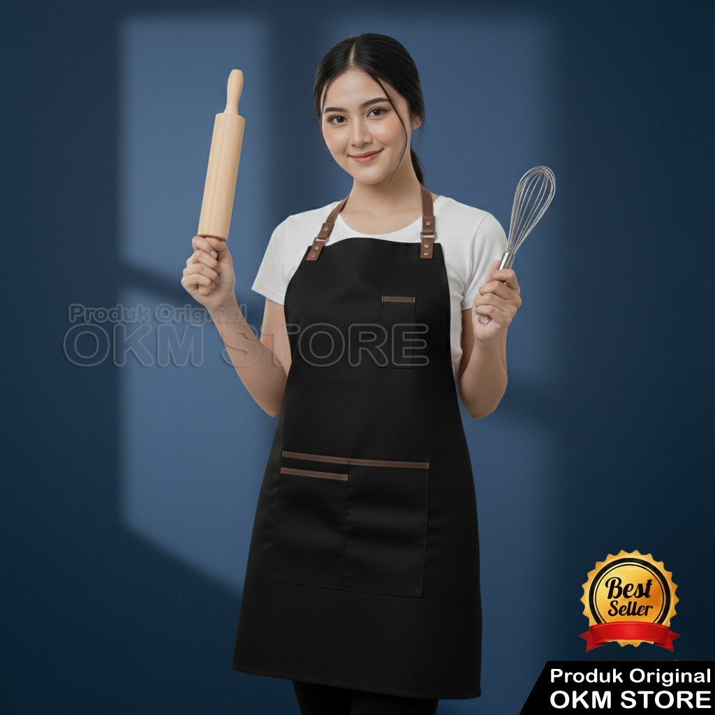 Celemek Dapur Apron Bartender Koki Chef Apron Cafe Kualias Premium Apron Barista Premium Celemek Mas