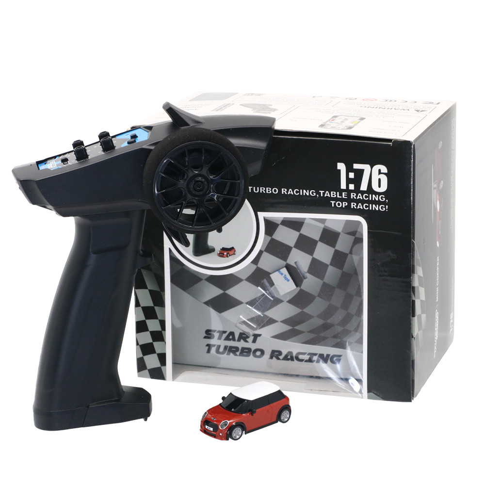 Turbo Racing 1:76 RC CAR Mini Cooper 2.4GHz Full Scale RTR RC Toy Car 1/76th Scale Mini Rao Control 