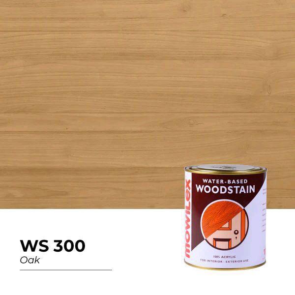Mowilex Woodstain 1 Liter Cat Kayu Berbasis Air 100% Akrilik untuk Penggunaan Dalam dan Luar Ruangan