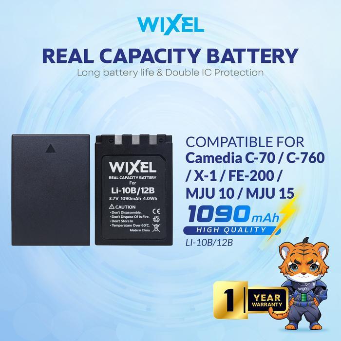 WIXEL Baterai Kamera LI-10B / LI-12B for Olympus Camedia C-70 C-7000 C-760 C-765 C-770 D-590 X-1 X-2
