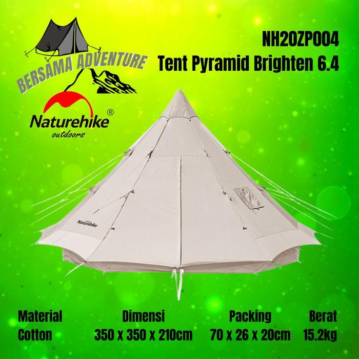 Tenda Glamping Naturehike NH20ZP004 Brighten Pyramid Tent 6.4