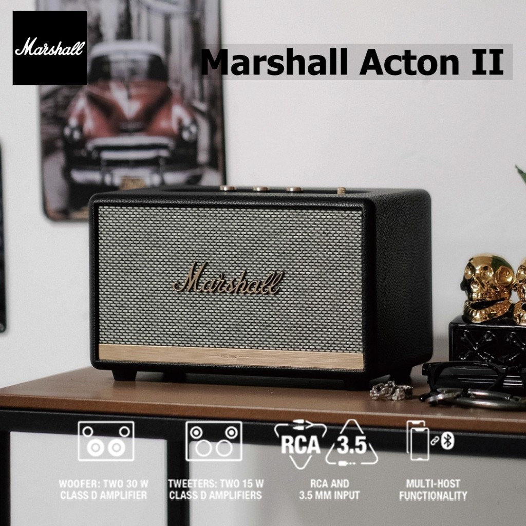Marshall Acton II Bluetooth Speaker  Waterproof Original 100% Speaker Garansi 1 tahun Spiker Bluetoo