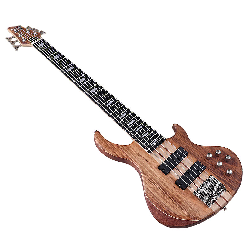 6 String Active Electric Bass Guitar 4 String 5 String Neck Through Solid Okoume Wood 43 Inch Matte 