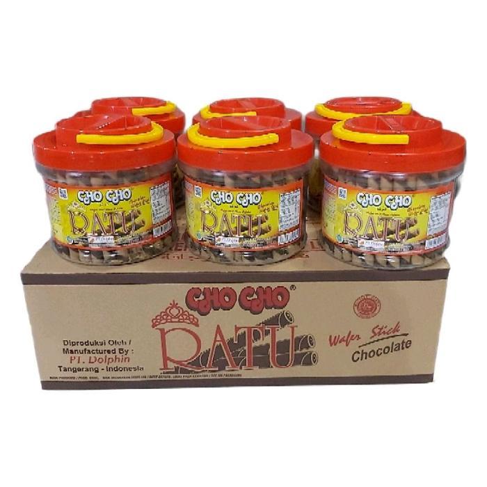 Cho Cho Ratu Chocolate Wafer Stick Wafer Rolls Dolpin 6 Toples Sekarton Cookies Snacks - Stick Cokla