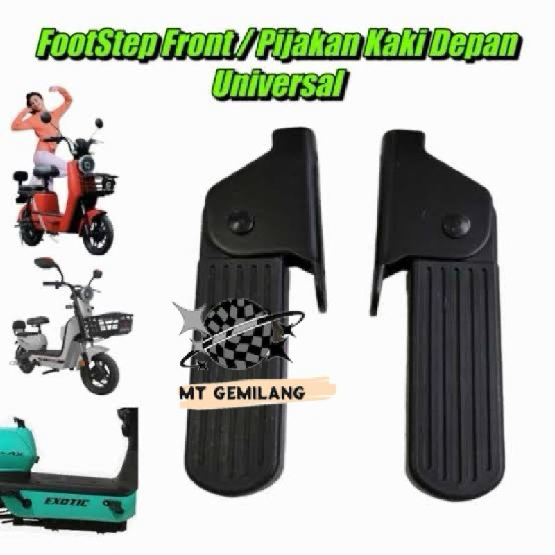 Foot Step Depan Lipat / Pijakan Kaki Depan Sepeda Listrik 1 Pasang Foot Step Belakang Sepeda Listrik