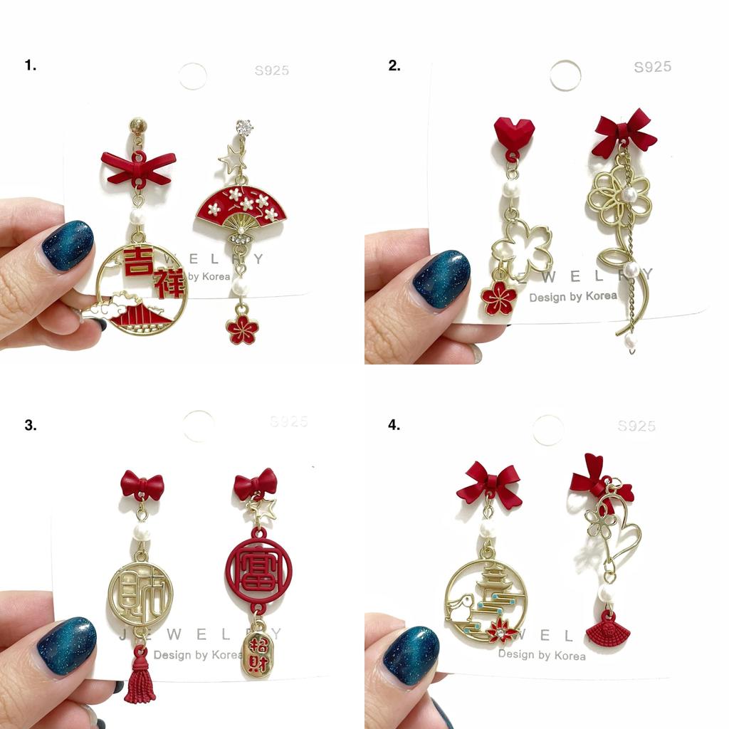 CNY Earrings / Anting Merah / Imlek / Chinese / Sincia / Tusuk / Korea