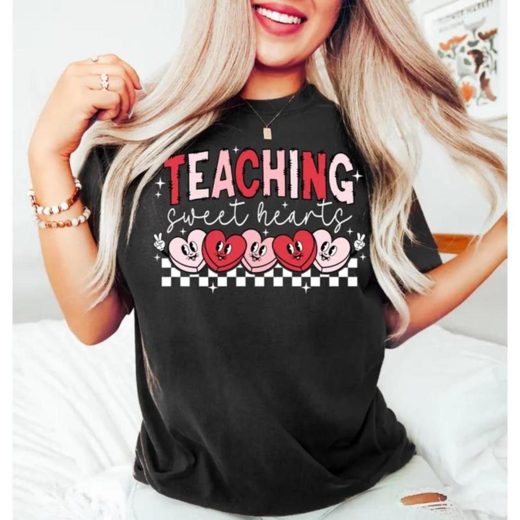 Valentines Day Teacher Shirt, Teaching Sweethearts Teacher Shirts, Teacher Valentines Day Gift, Vale