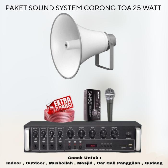 PAKET SOUND SYSTEM TOA MASJID MUSHOLA 1 SPEAKER CORONG TOA 25 WATT ORIGINAL