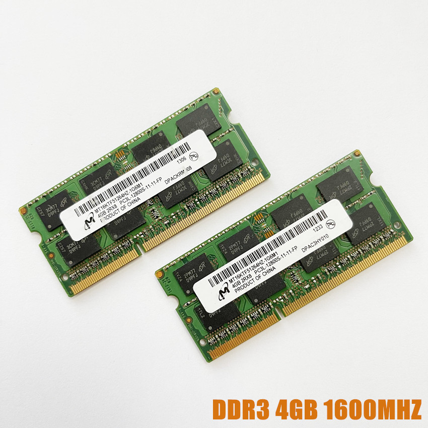 Micron 4GB 1Rx8 2RX8 PC3L 12800S DDR3 1600Mhz 4G Laptop Memory Notebook Module SOMM RAM