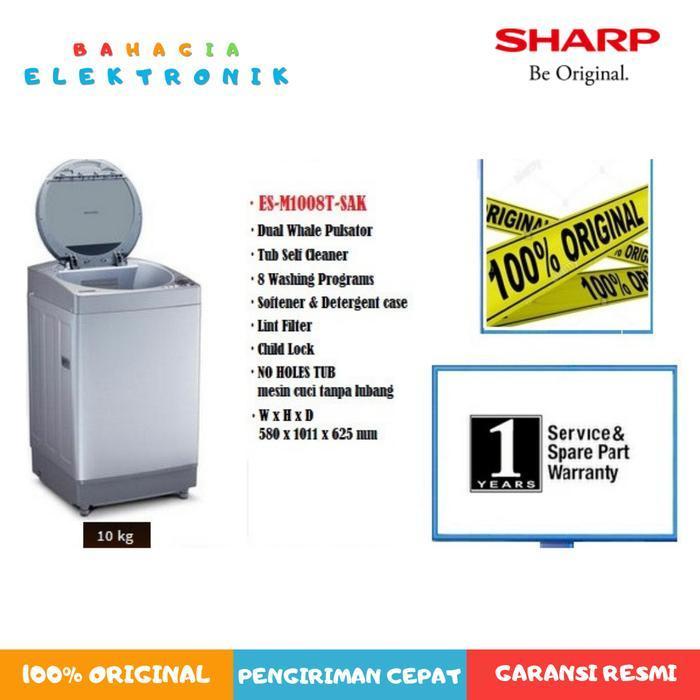 SHARP MESIN CUCI ES-M1008T-SA 10KG - KURIR TOKO