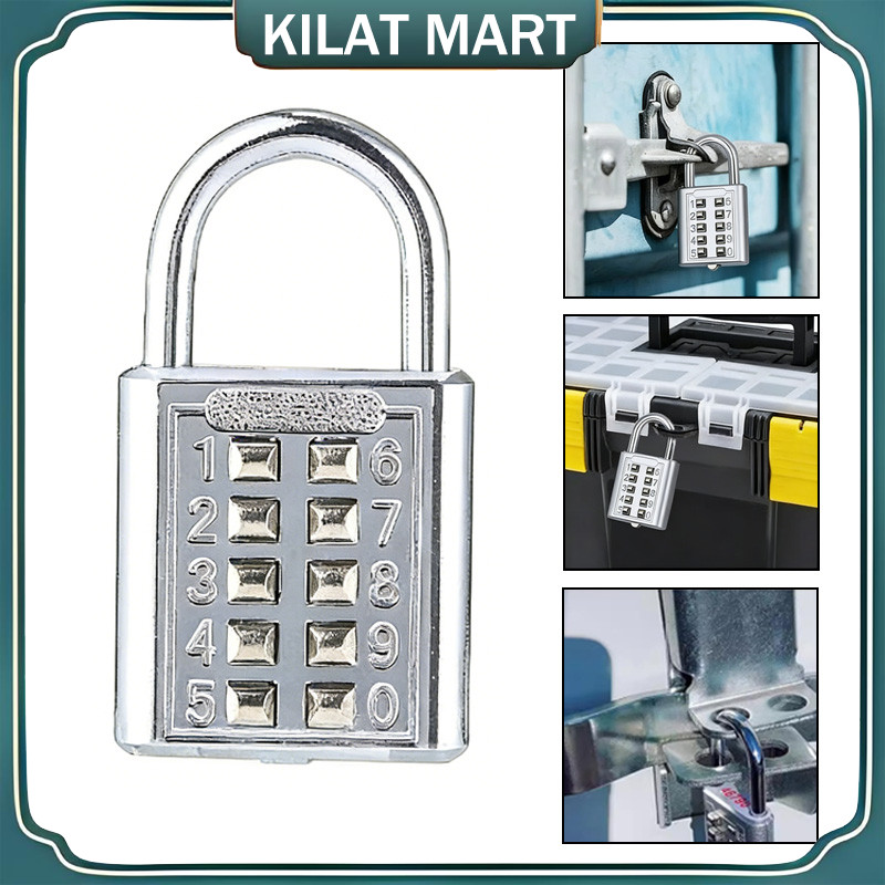 Gembok Koper Kecil Gembok Tombol/8/10 Digit Kunci Aman Anti Sobek/Untuk Perjalanan & Liburan/Gembok 