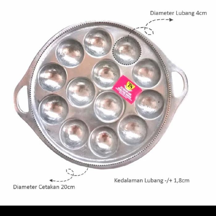 Cetakan Baklor Takoyaki Telor Puyuh 12 Cabang Diameter 20cm 4 Lubang Kedalaman 18cm Cocok untuk Pemu