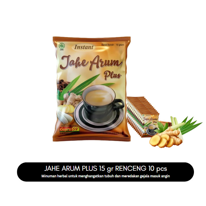 Jahe Arum Plus 15 gr Renceng 10 sachet Minuman Herbal Wedang Jahe Gujati 59