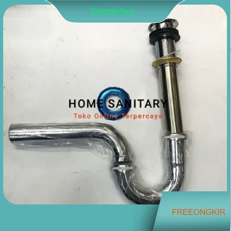 SIFON WASTAFEL TEKAN SIFON PEMBUANGAN WASTAFEL STAINLESS STEEL