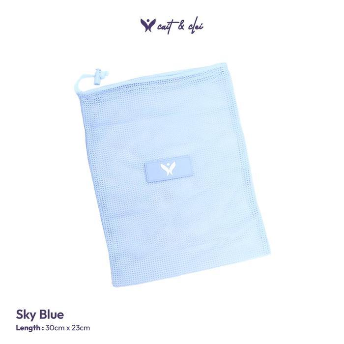 CAIT & CLEI  Mesh Bag Drawstring Pouch / Pouch Serut / Pouch Olahraga / TRAVEL POUCH SERUT SERBAGUNA