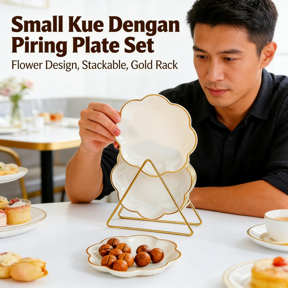 Piring Kecil Piring Saji Plate Cemilan Kue Dengan Rak Flower
