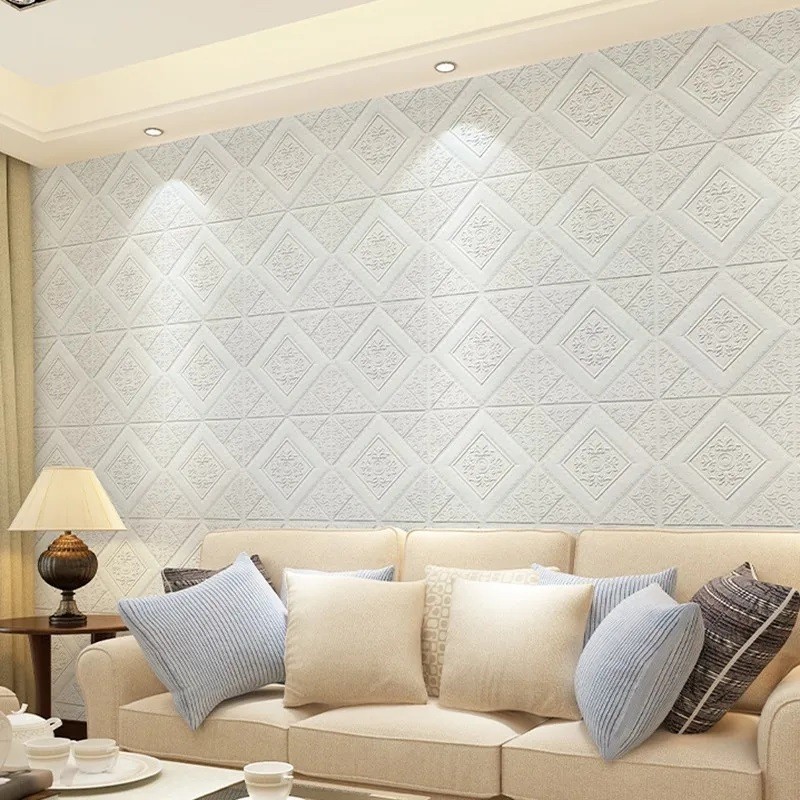 MJS Wallpaper 3D Foam Motif Batik Sultan 70 x 70Cm Tebal 6mm Sticker Wallborder Dinding 3D Motif Kot