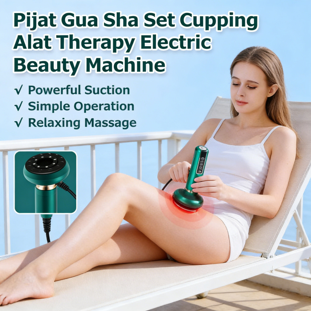 Alat Cupping Therapy Set Gua Sha Elektrik Pijat Elektrik Sha Elektrik