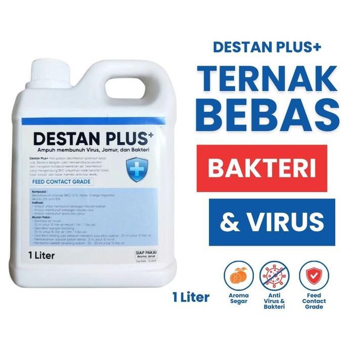 Destan Plus 1 L - Desinfektan Kandang 1 Liter - Desinfektan BKC 10% Aroma Segar - Desinfektan Anti P