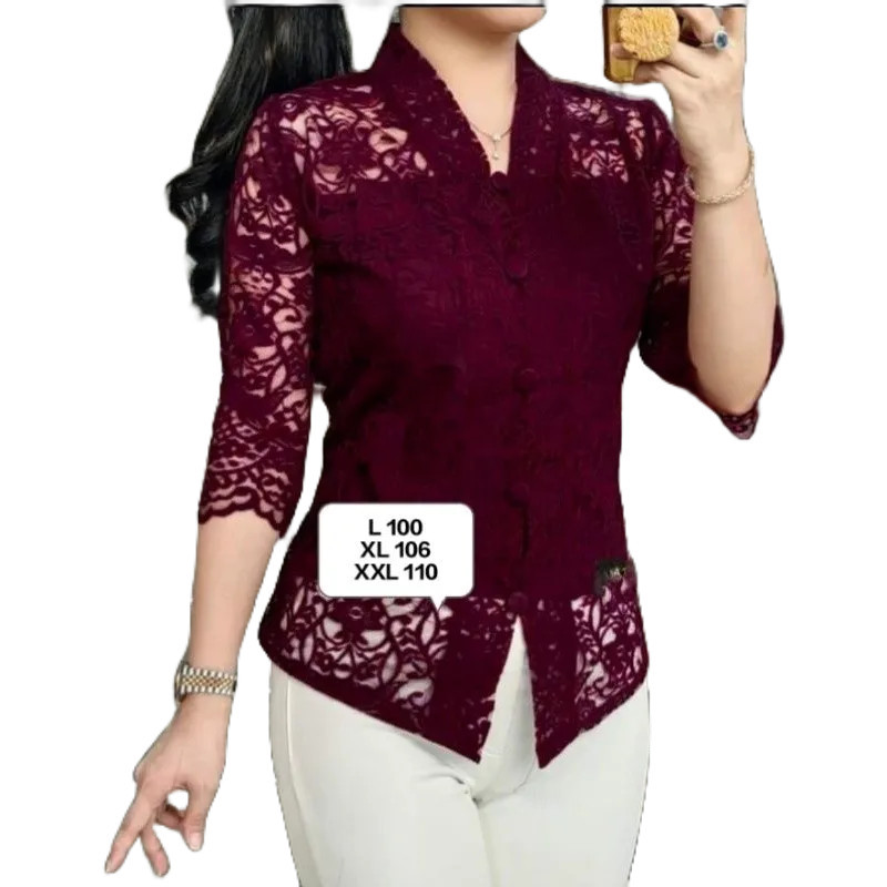 NR  Blouse Kartini Brokat/Atasan Kebaya Brokat