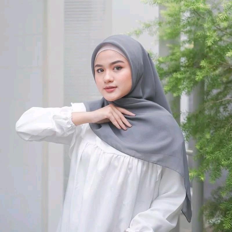 HIJAB SEGIEMPAT/SEGITIGA ZIPPER RESLETING JEPANG 110Cm x 110Cm PREMIUM/HIJAB ZIPPER POLOS/HIJAB TERK