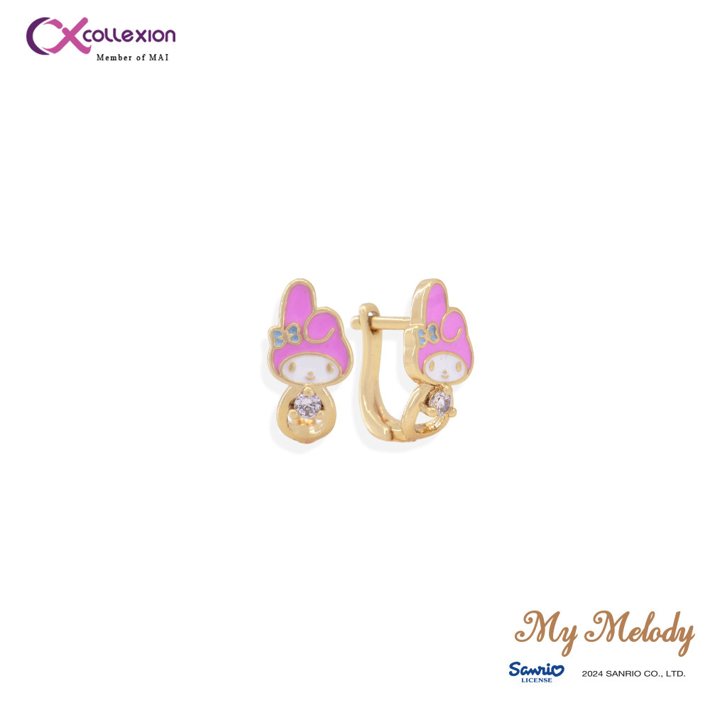 Anting Clip Anak Lapis Emas Collexion Dreamy Pinky My Melody Ear Clip Gold Plated Earclip Gold  0861