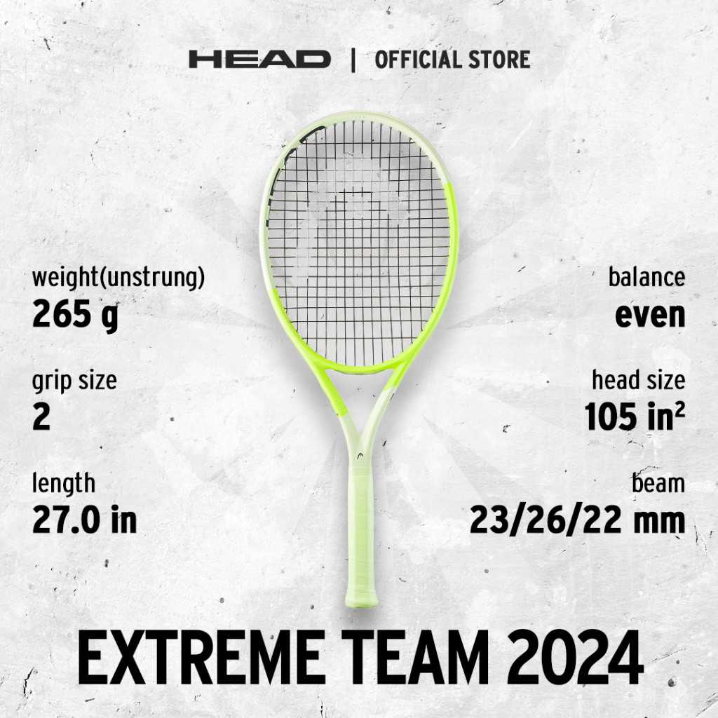 HEAD Tennis Racket Extreme Series 2024 - Raket Tennis Tanpa Senar FREE Cover Bag