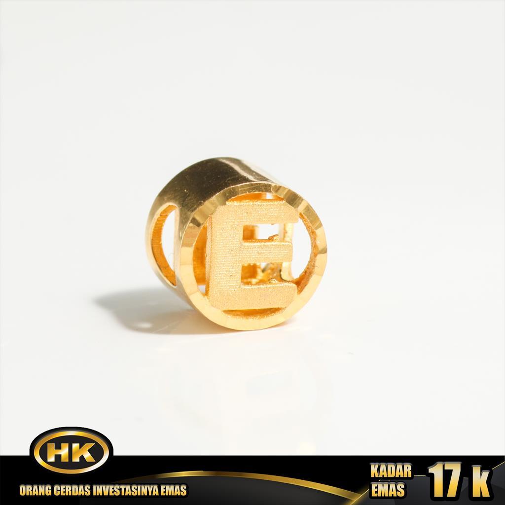 Liontin Emas 17K - HURUF E - HKGOLD