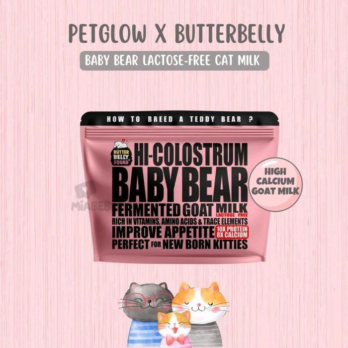 [VIRGO PET] Petglow x ButterBelly Baby Bear Lactose Cat Milk /Susu Untuk Kucing - -