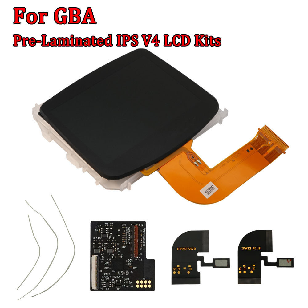 3.1-in IPS AGB V4 Pre Laminated LCD Screen Kits For GameBoy Advance GBA HighLight Brightness Backlig