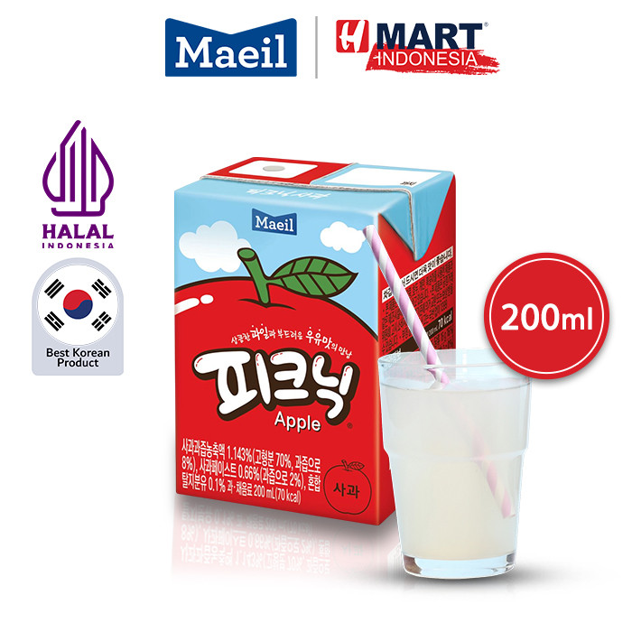 Maeil Picnic Apple Fruit Juice - Jus Buah Apel Korea Asli, Segar & Praktis 200ml