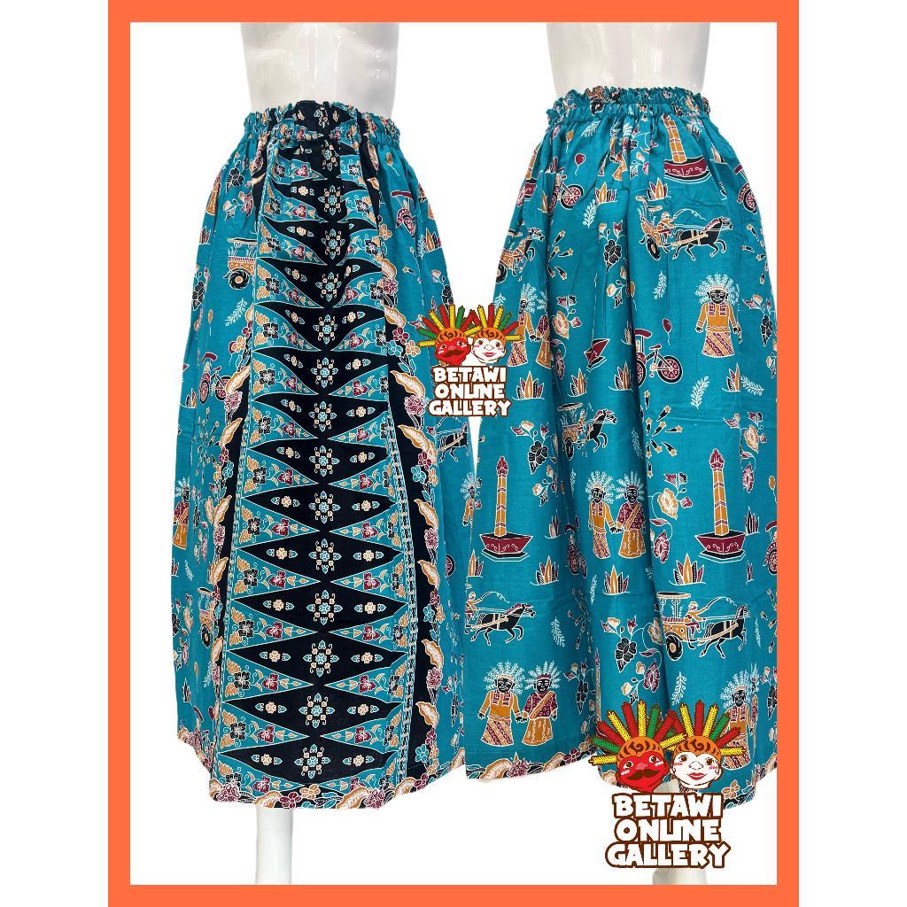 LOWESHOP Rok Tumpal Batik Betawi Full Karet / Rok Batik Betawi / Rok Tumpal