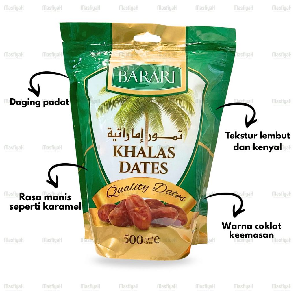 Jiwa_Mudamu Kurma Khalas Barari Pouch 500Gr Kurma Barari Khalas Pouch Khalas 500Gr Hampers Souvenir