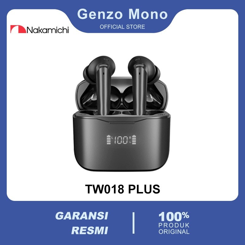 Nakamichi TW018ENC PLUS True Wireless Earbuds Bluetooth Earphone TWS | Earbuds Nirkabel ENC, Peredam