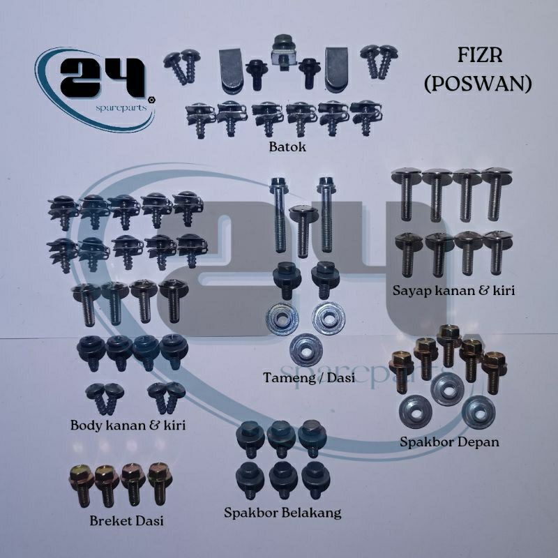 baut full body fiz R lengkap / baut full body Yamaha fiz R terlengkap