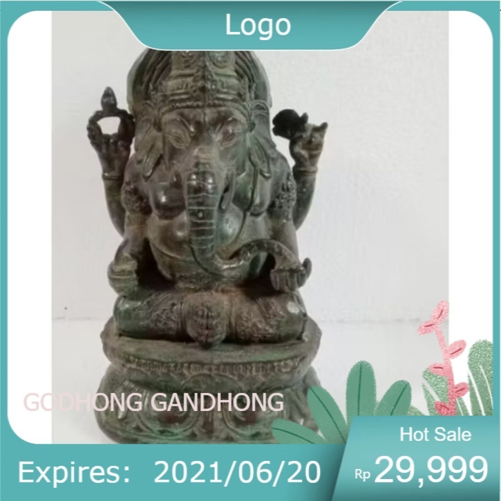 Pajangan Patung Ganesha Perunggu Asli Besar laris km23