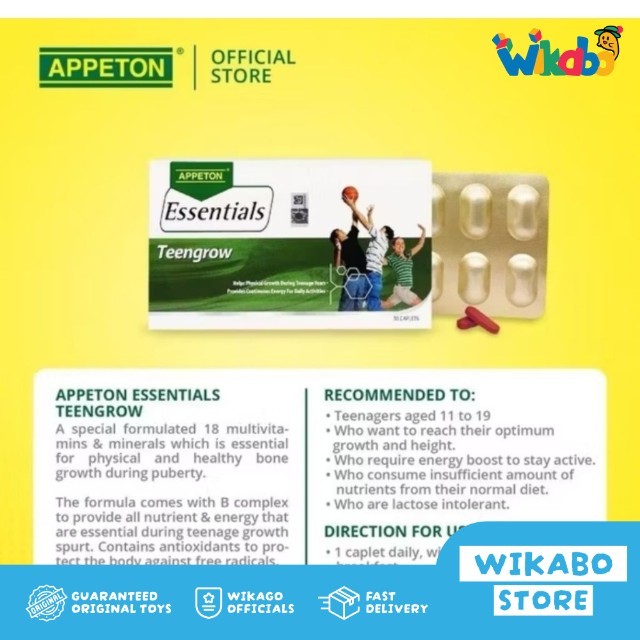Appeton Essentials Teengrow 30 Caplets Multivitamin Remaja