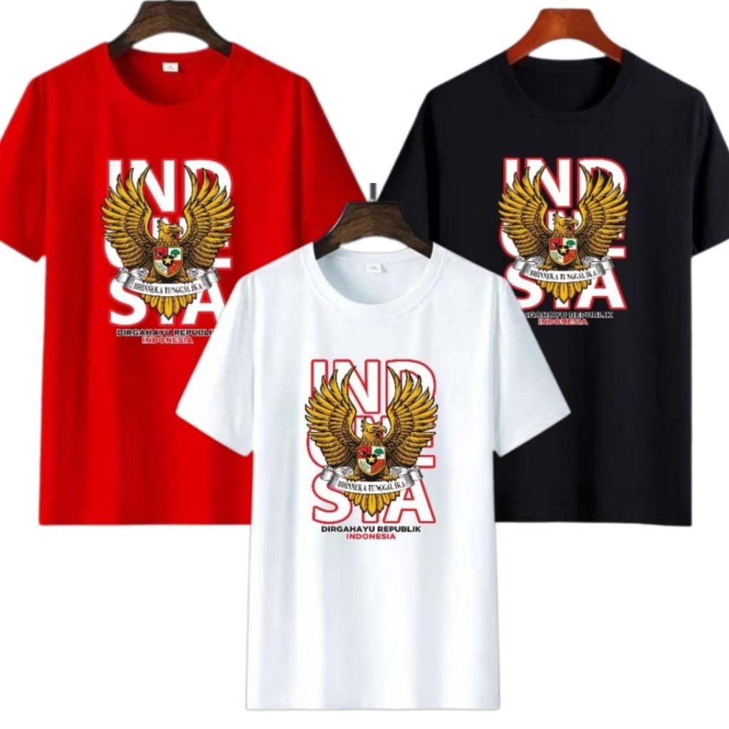KAOS MERAH PUTIH /KAOS INDONESIA MERDEKA/KAOS AGUSTUSAN/KAOS DIRGAHAYU INDONESIA/KAOS PRIA WANITA DE