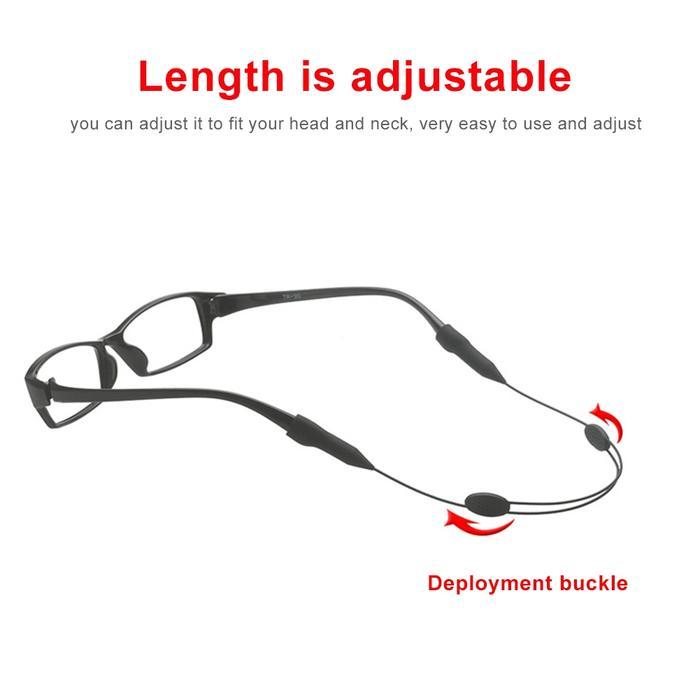 Ruang Sporty Tali Adjustable pengait kacamata Strap silicone fleksibel