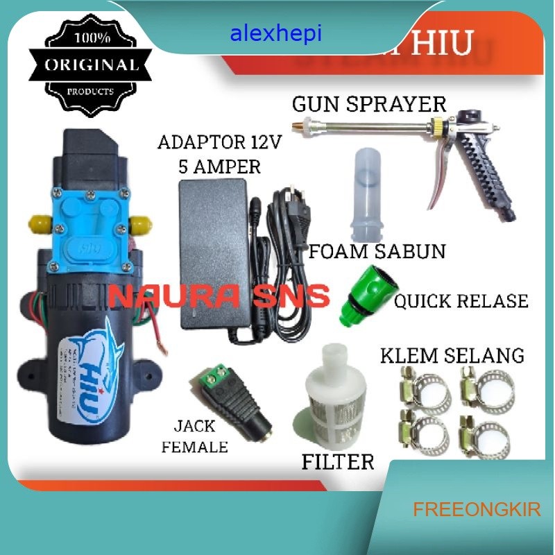 Alat cuci motor / Alat cuci steam motor / mobil portable / Pompa Air / Dinamo pompa dc 12volt hiu 10