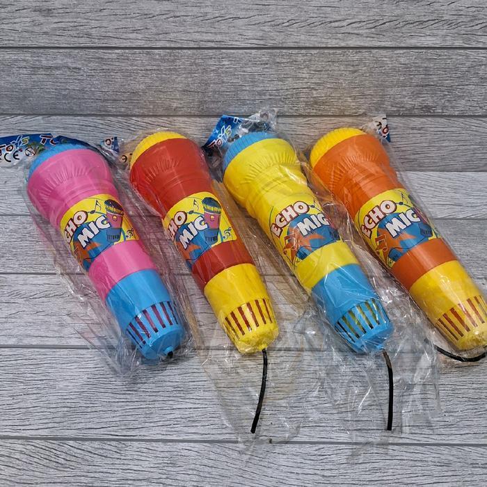 Mainan Mic Anak Efek Echo Suara Tanpa Baterai Toy Microphone Karaoke Mini untuk Balita Alat Bernyany
