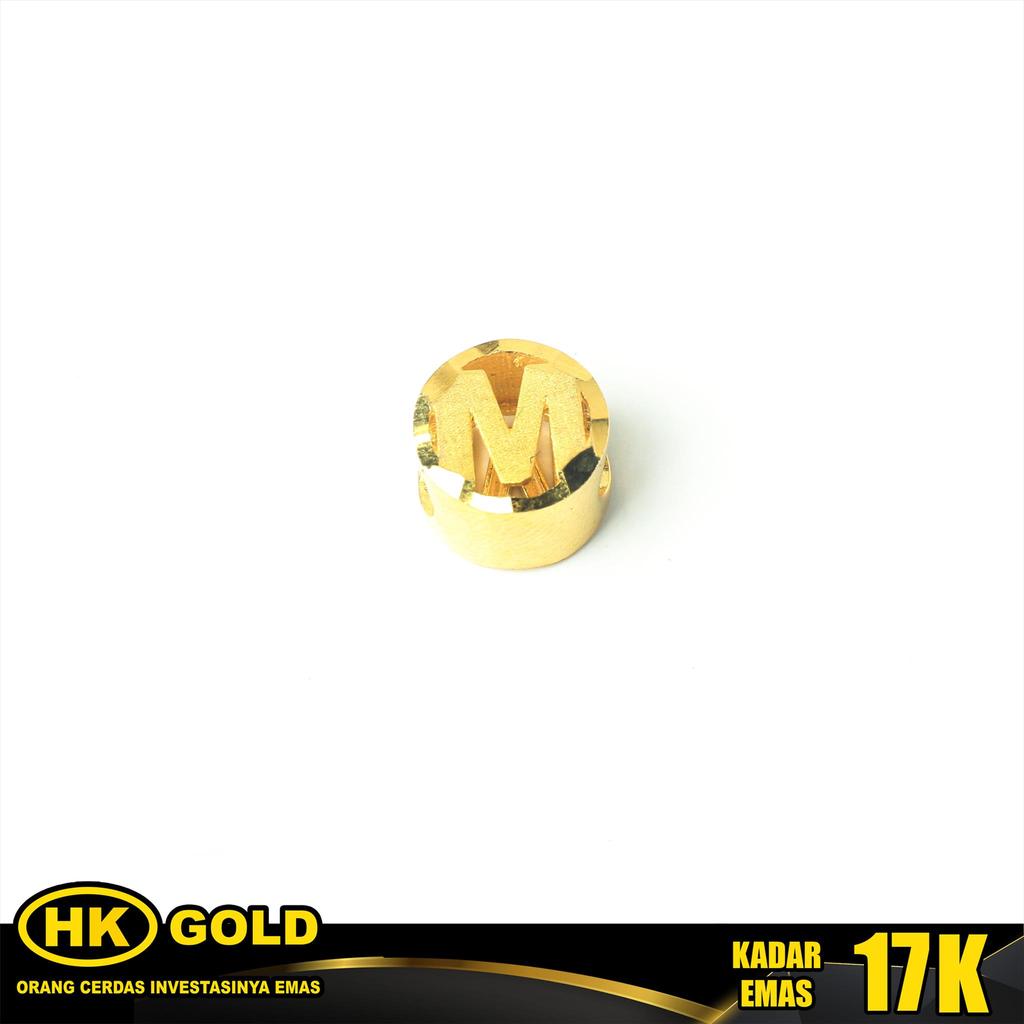 Liontin Emas 17K Huruf M HK GOLD