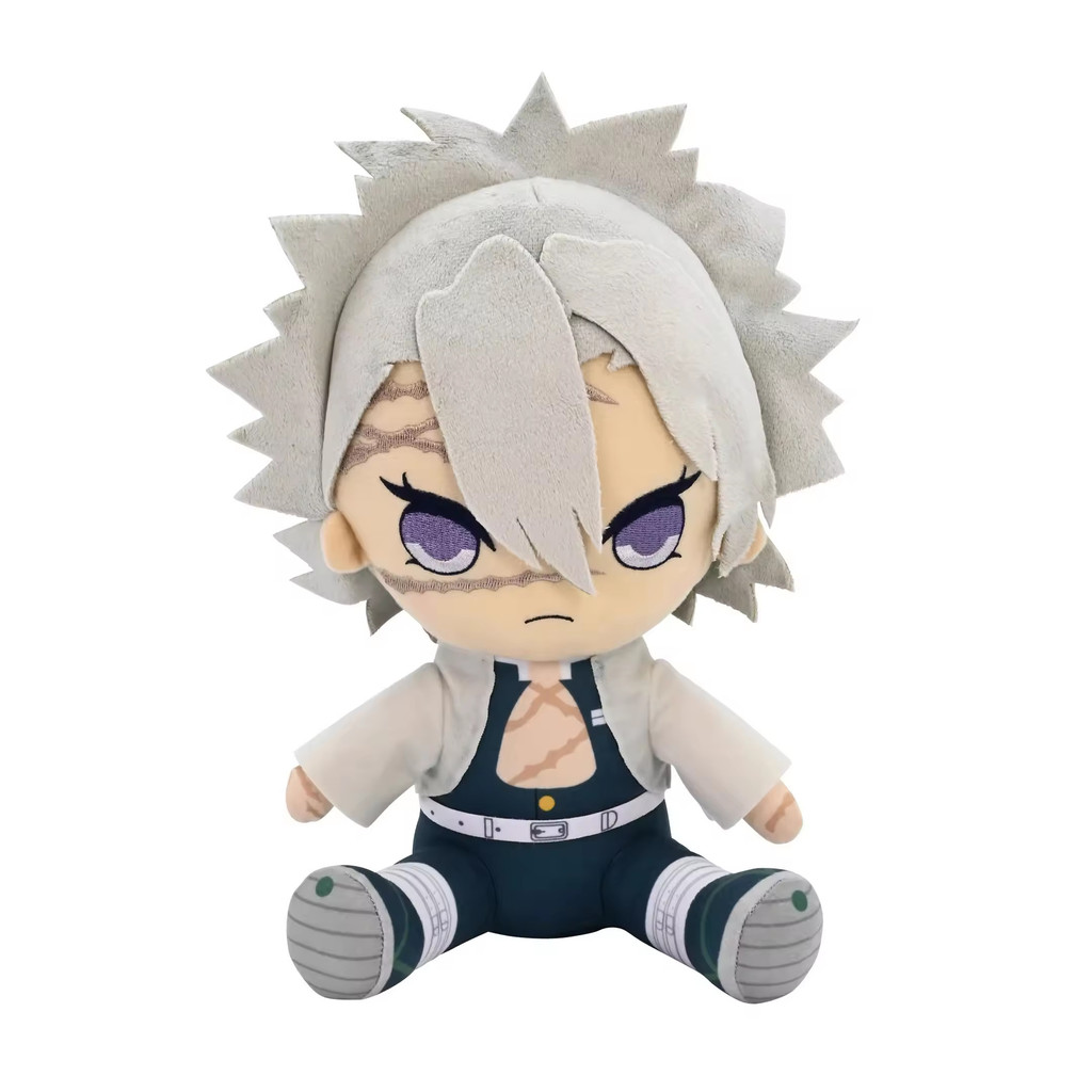 Official Anime Demon Slayer Shinazugawa Genya 22CM Sitting Posture Plush Doll Cosplay Stuffed Toys F