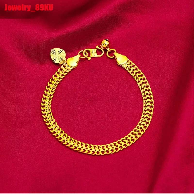 Promo.....Gelang Emas Asli Kadar 89.9 Motif Rantai Ular Perhiasan Emas 24k Ada Surat gratis dompet