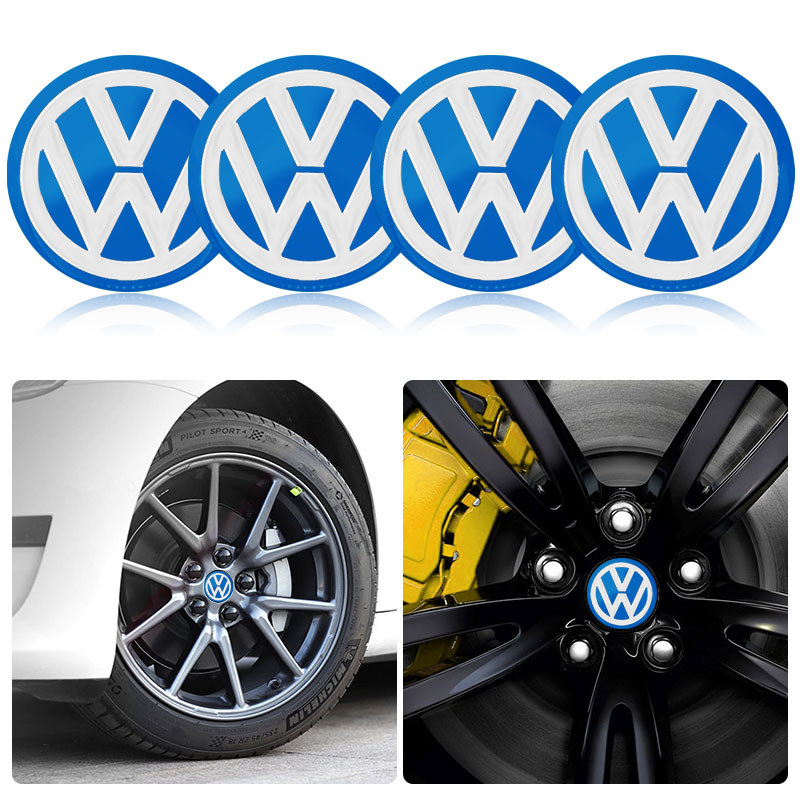 4Pcs 56/60MM Car Wheel Center Hub Caps Logo Cover Accessories for Volkswagen Santana GTI Rline Polo 