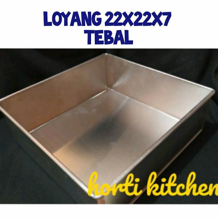 Loyang bolu tebal ukuran 22x22x7 / loyang persegi 22 cm - loyang 22x22x7