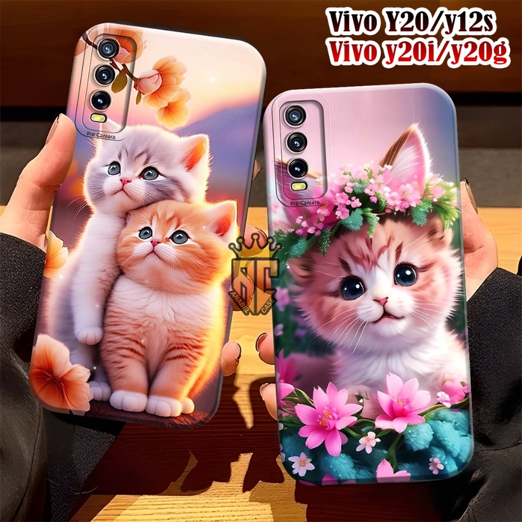 Softcase VIVO Y12S Y20 Y20S Y20A Y20SG Y20I Fashion Case Motif Kucing Puppy - Case Cantik - Case Viv