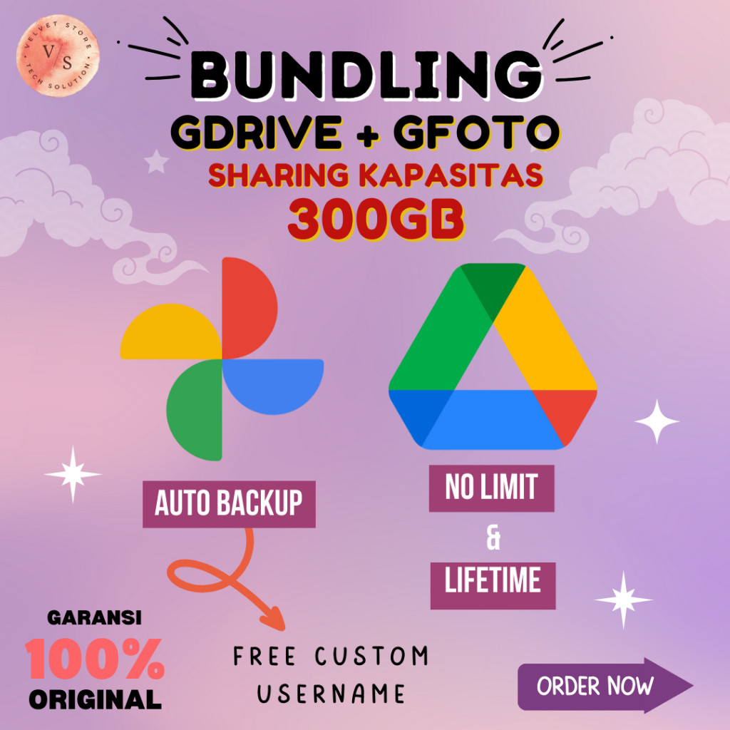 [BUNDLE] Google Drive Bonus Google Photos 300 GB Lifetime Bergaransi