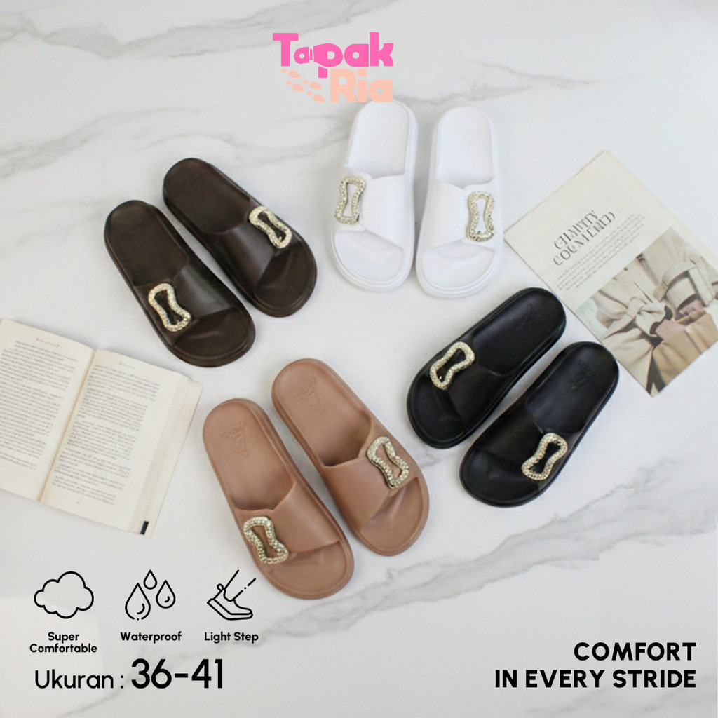 Sandal Polos Wanita Karet Jelly Slipper Casual Nyaman untuk Harian 851-A