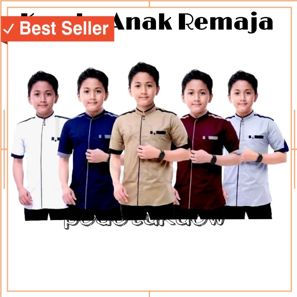Baju muslim anak Cowok Laki laki murah / Baju Koko Anak Remaja Bahan Katun Toyobo Import